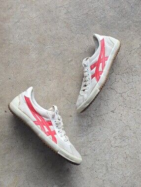 Vintage Asics Tiger Tigeress Runner Low Top Trainers Womens Size 7 White Red